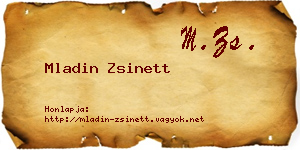 Mladin Zsinett névjegykártya
